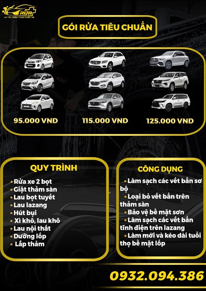 1. Gói rửa tiêu chuẩn (95-115-125K)