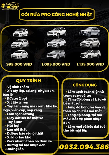 5. Gói rửa Pro Công nghệ Nhật (995-1tr95-1tr135K)