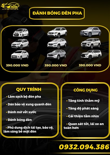 5. Đánh bóng đèn pha (390K)