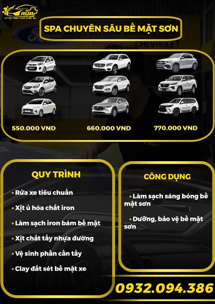 8. Spa chuyên sâu bề mặt sơn (550-660-770K)