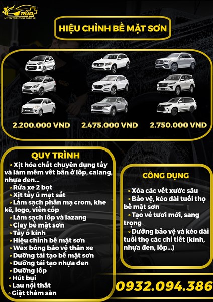 11. Hiệu chỉnh bề mặt sơn (2tr200-2rt475-2tr750K)